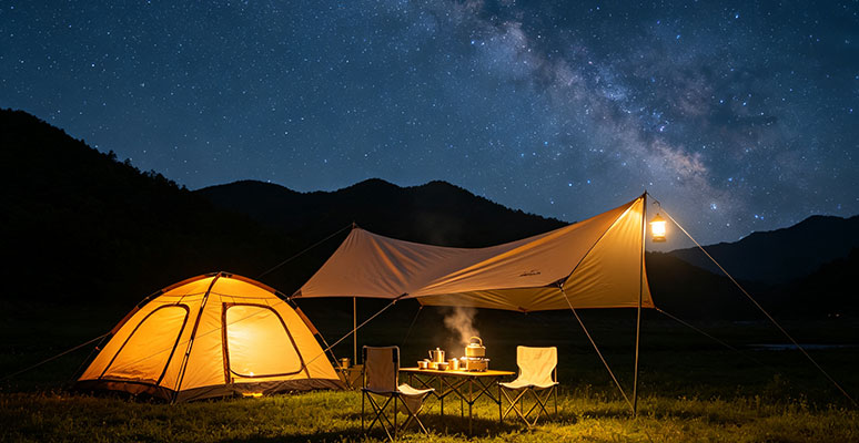 山野秘境，日落星空顶配营地