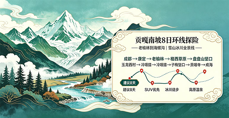 贡嘎南坡 8 日环线探险｜自驾 + 轻徒步环绕蜀山之王，打卡